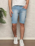 Shorts Bermuda Jeans Cargo Masculina Lavagem Clara Modelo Premium