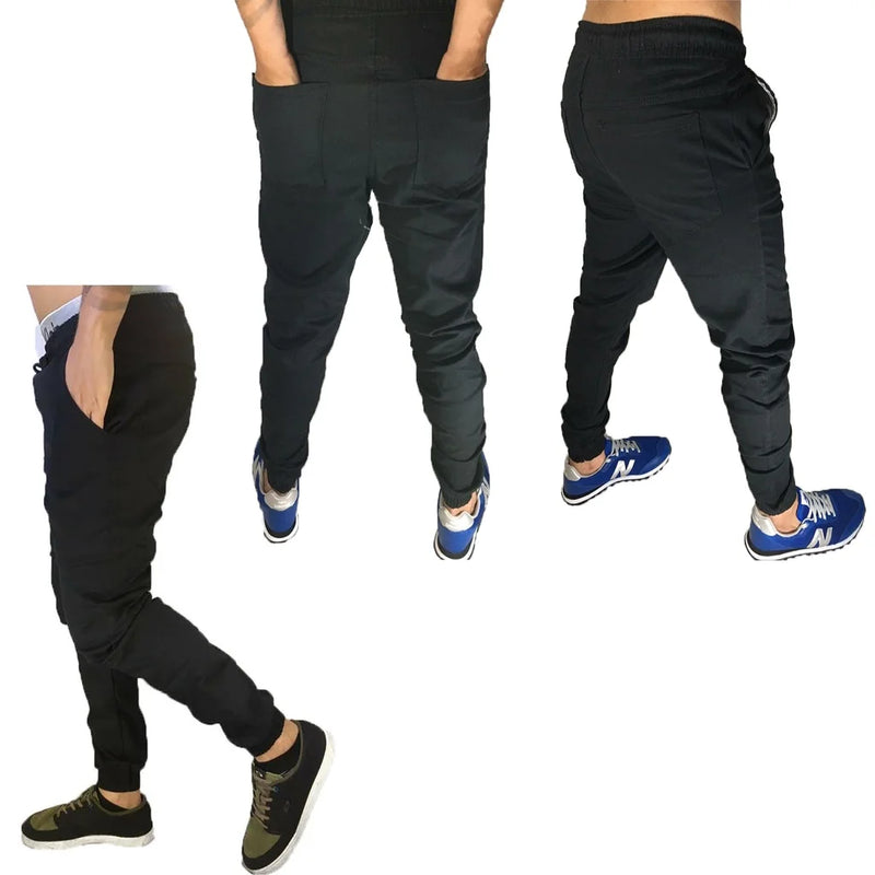 Calças Jogger Sarja Masculino Slim com Elastico,SAINT