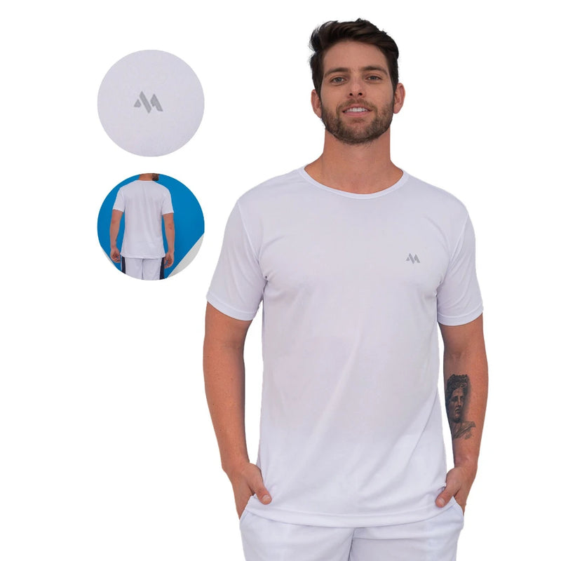 Camiseta Masculina Slim Moda Masculina Dry Fit Branca