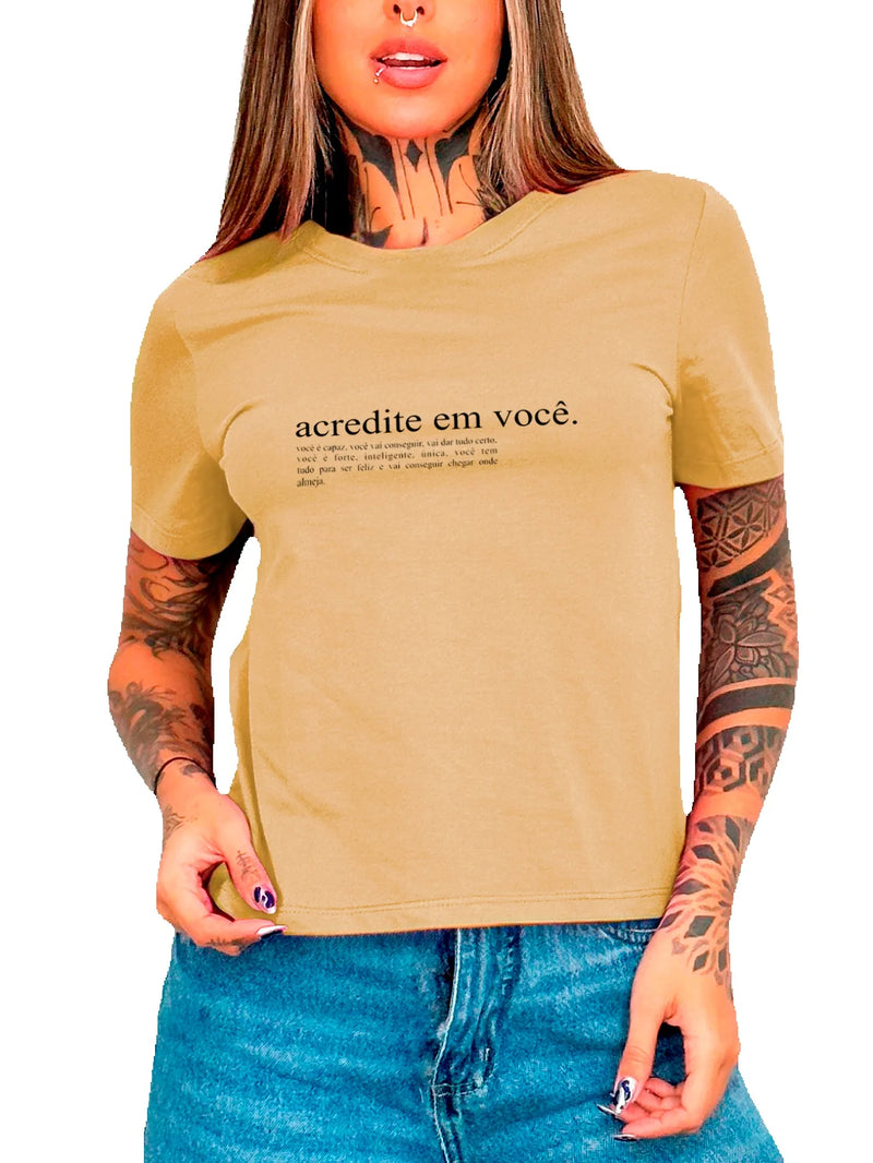 Blusa camisa T-shirt Feminina100% Algodão